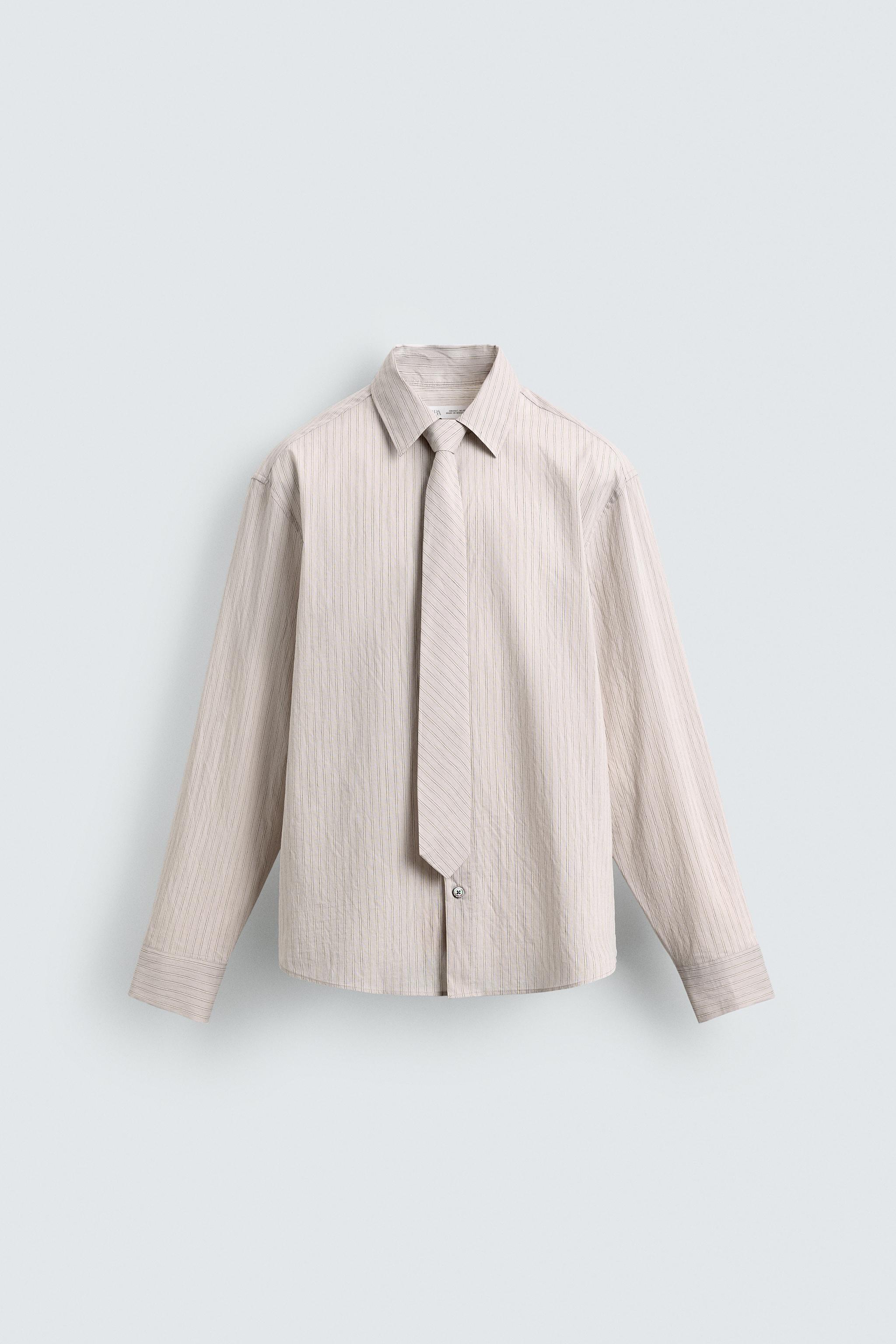COMBINATION STRIPED TIE SHIRT